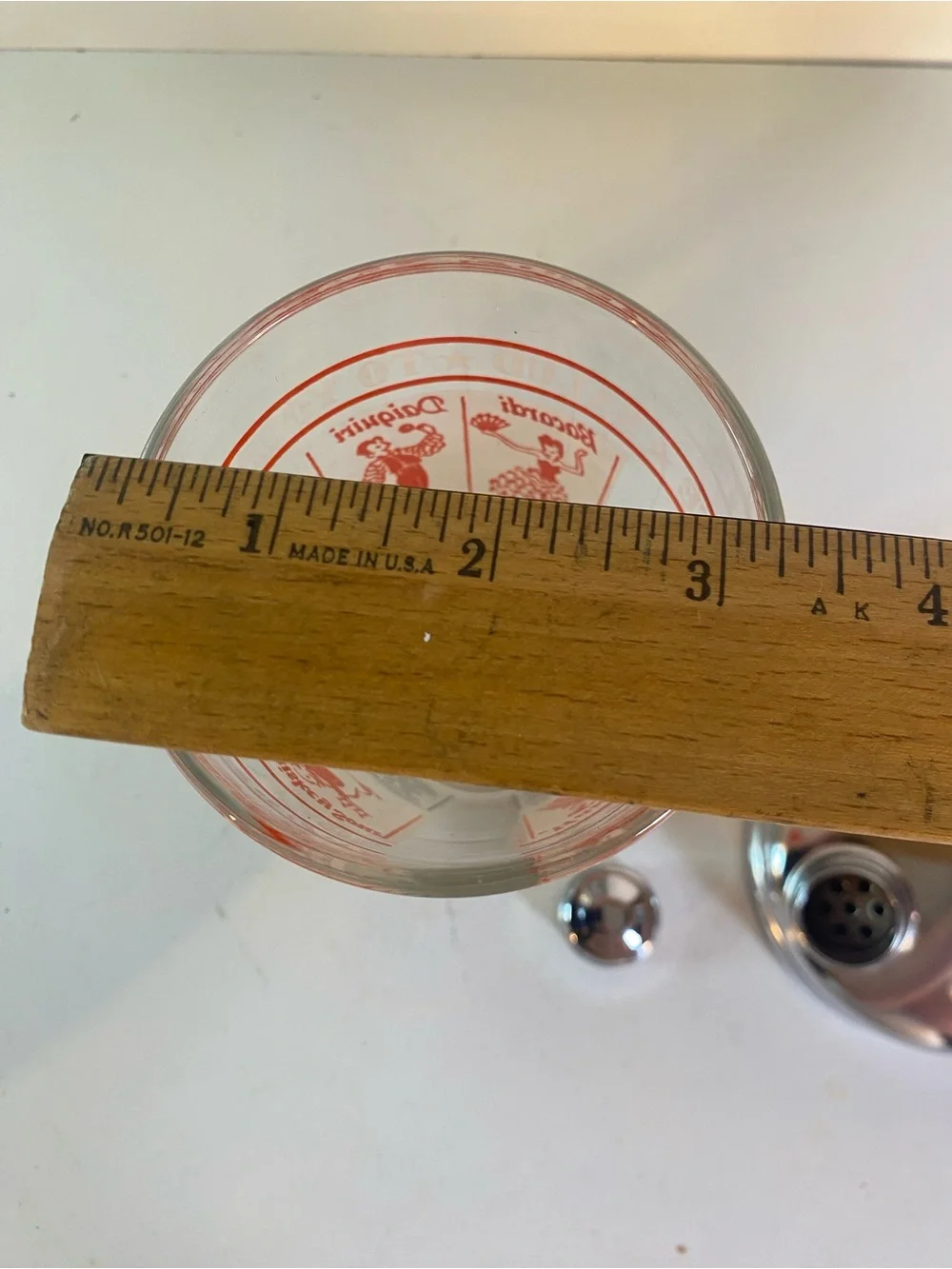 Vintage Mid-Century 'Salute to Your Health' Recipe Frosted Glass Cocktail Shaker